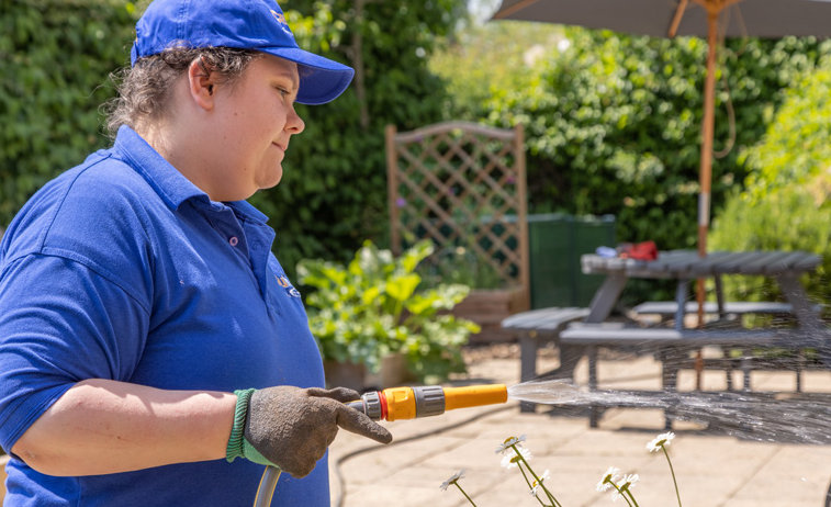 CRUMBS trainee in the garden