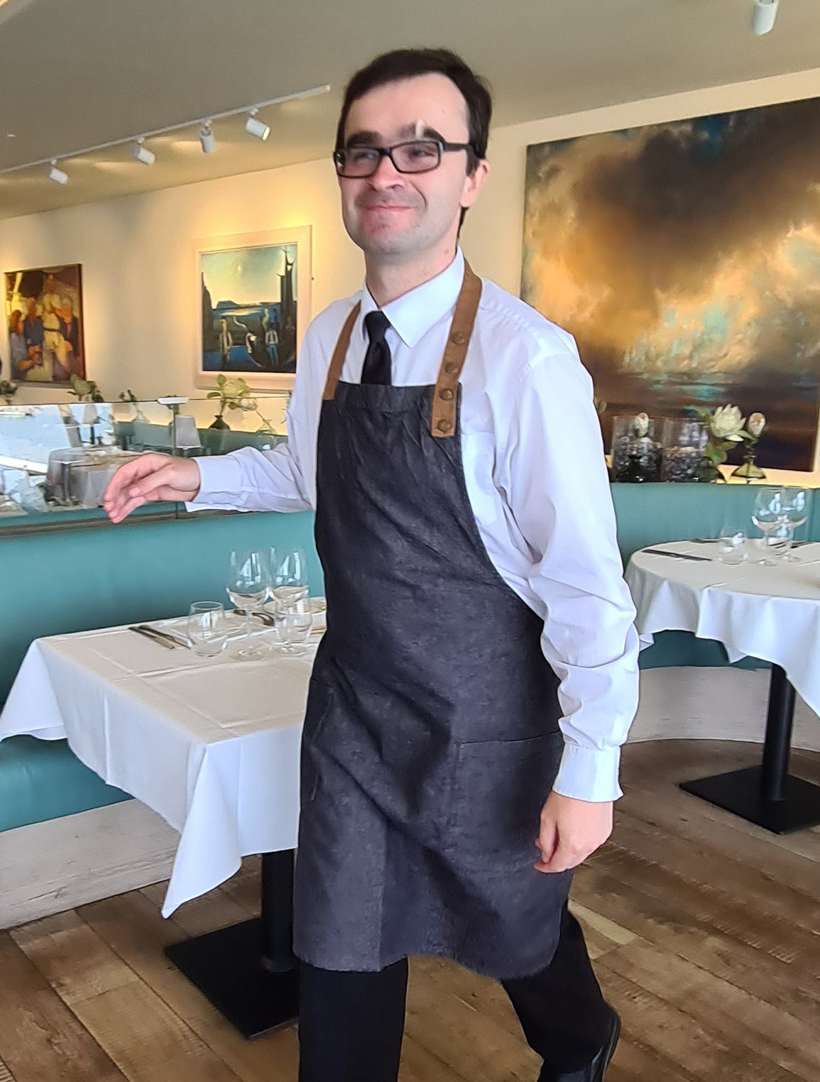 CRUMBS trainee Luke at work in Rick Stein's restaurant