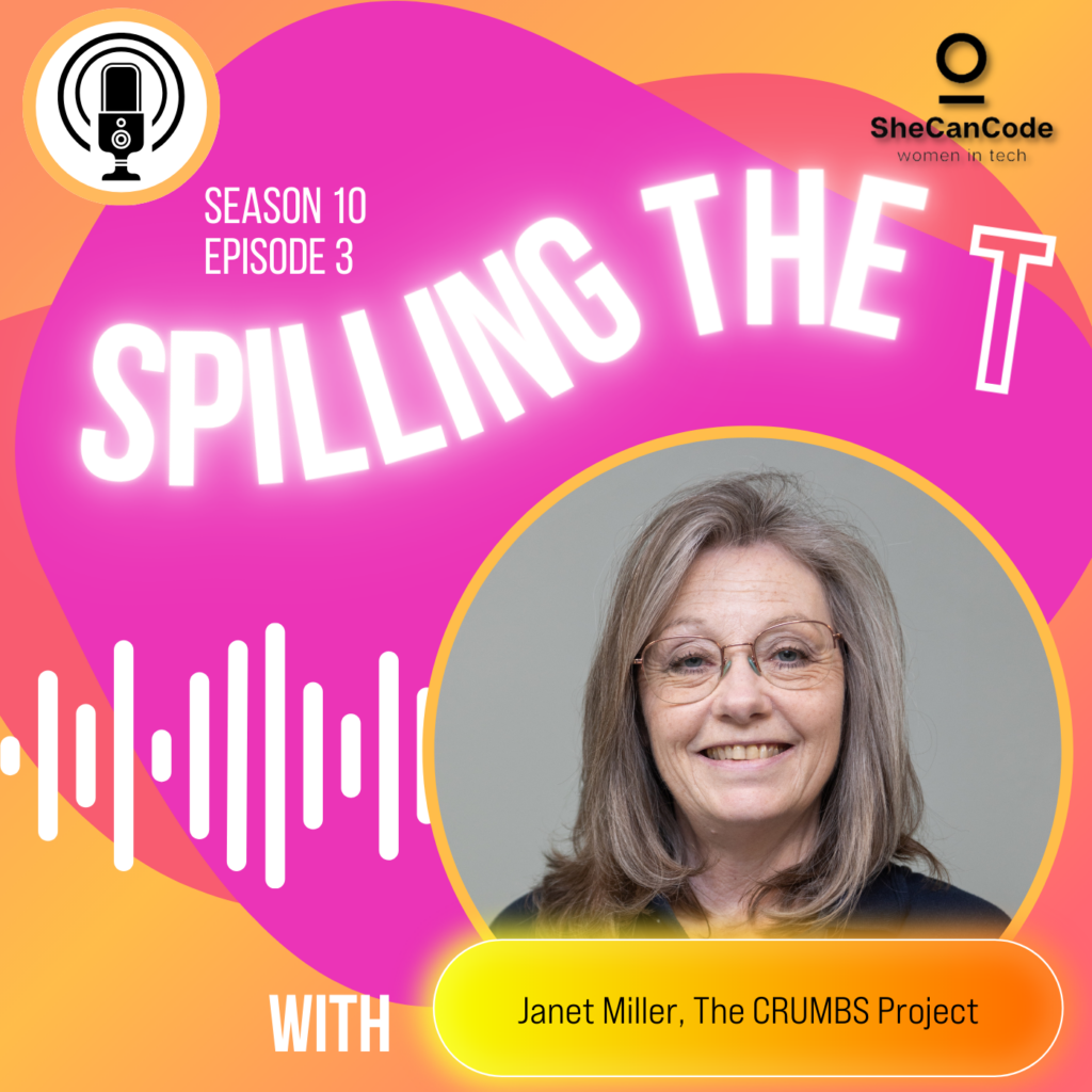 Splling The T podcast image with Janet Miller